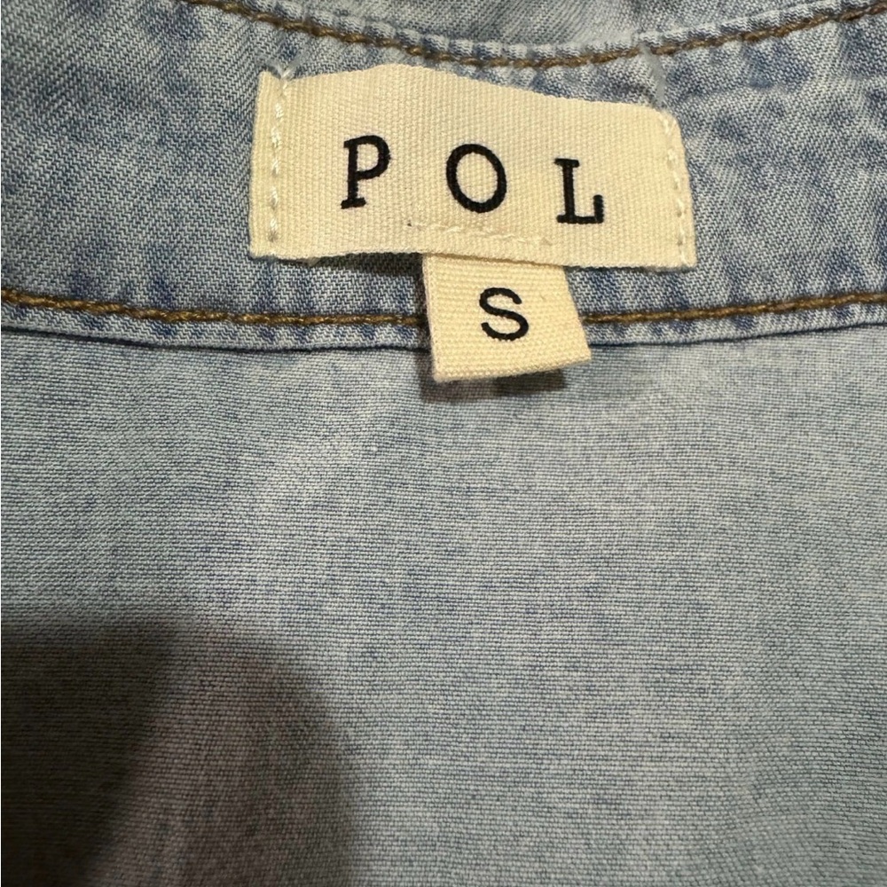 Pol Favorite Star Patch Light Blue Button Down Sh… - image 6